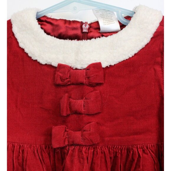 Gymboree Mountain Cabin Santa Dress sz 12-18 Months Baby Winter Holiday Corduroy - Picture 2 of 9